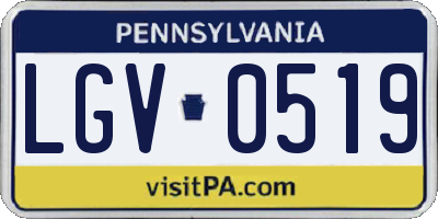PA license plate LGV0519