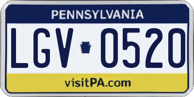 PA license plate LGV0520