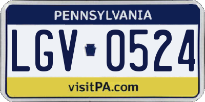 PA license plate LGV0524