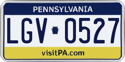 PA license plate LGV0527