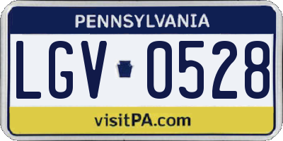 PA license plate LGV0528