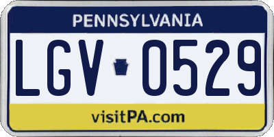 PA license plate LGV0529