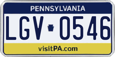 PA license plate LGV0546