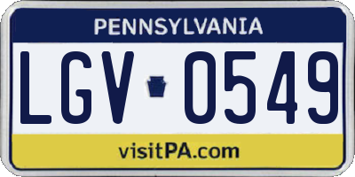 PA license plate LGV0549