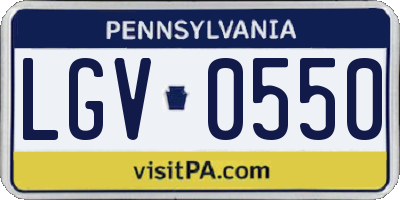 PA license plate LGV0550