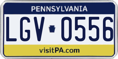 PA license plate LGV0556