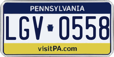 PA license plate LGV0558