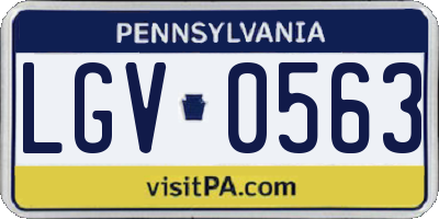 PA license plate LGV0563