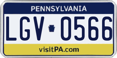 PA license plate LGV0566