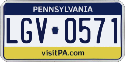PA license plate LGV0571