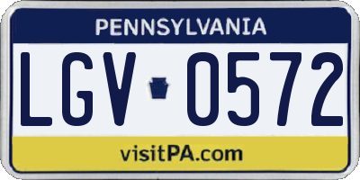 PA license plate LGV0572