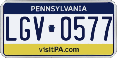 PA license plate LGV0577