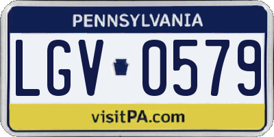 PA license plate LGV0579