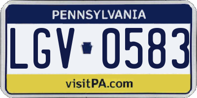 PA license plate LGV0583