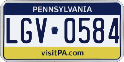 PA license plate LGV0584