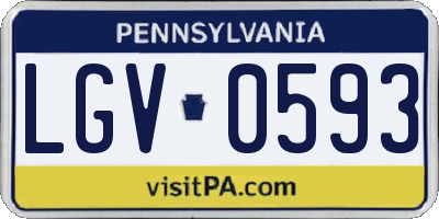 PA license plate LGV0593
