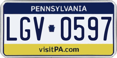 PA license plate LGV0597