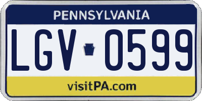 PA license plate LGV0599