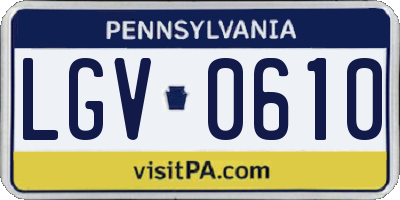 PA license plate LGV0610