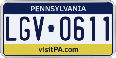 PA license plate LGV0611