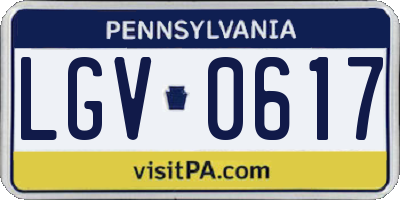 PA license plate LGV0617