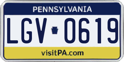 PA license plate LGV0619
