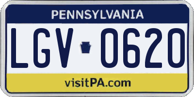 PA license plate LGV0620
