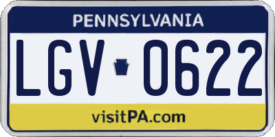 PA license plate LGV0622