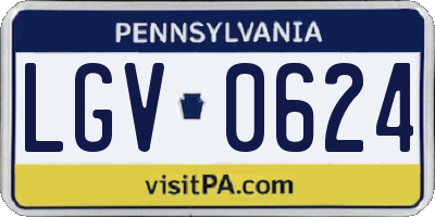 PA license plate LGV0624
