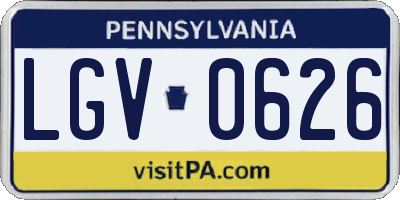 PA license plate LGV0626