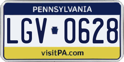 PA license plate LGV0628