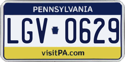 PA license plate LGV0629