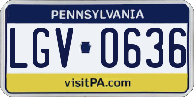 PA license plate LGV0636