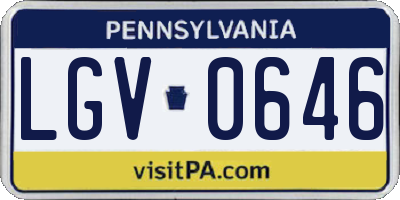 PA license plate LGV0646