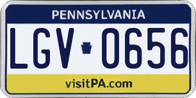 PA license plate LGV0656