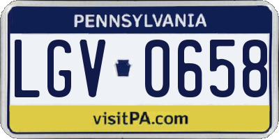 PA license plate LGV0658