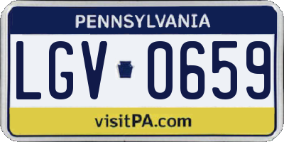 PA license plate LGV0659