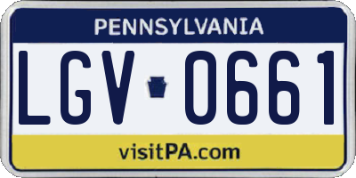 PA license plate LGV0661