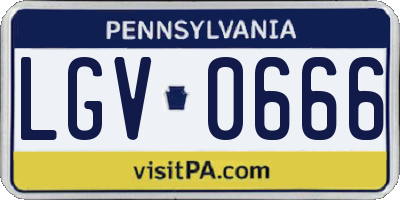 PA license plate LGV0666