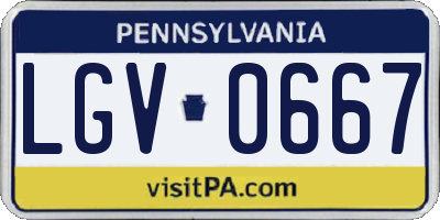 PA license plate LGV0667