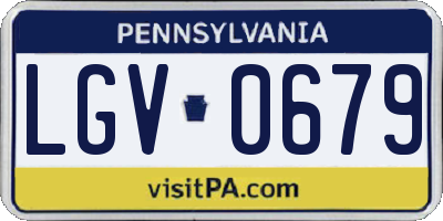 PA license plate LGV0679
