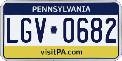 PA license plate LGV0682