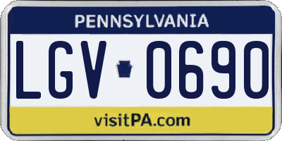 PA license plate LGV0690