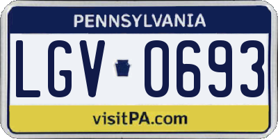 PA license plate LGV0693