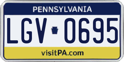 PA license plate LGV0695