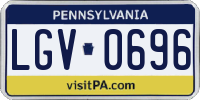 PA license plate LGV0696