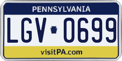 PA license plate LGV0699