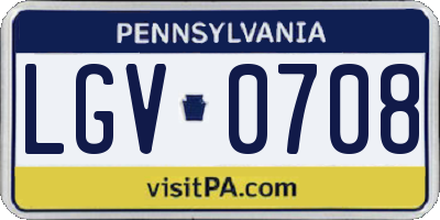 PA license plate LGV0708