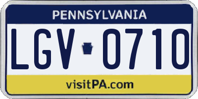PA license plate LGV0710