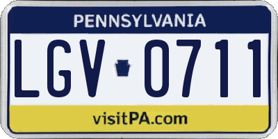PA license plate LGV0711